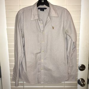 Ralph Lauren women’s button up seersucker blue